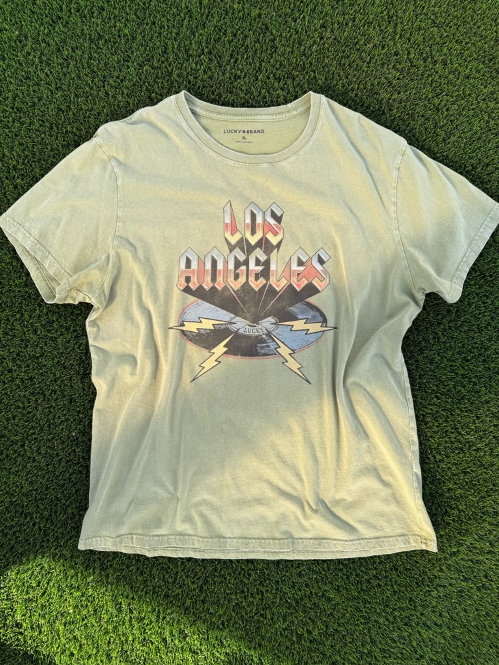 Lucky Brand Light Sage 'Los Angeles' Graphic Tee